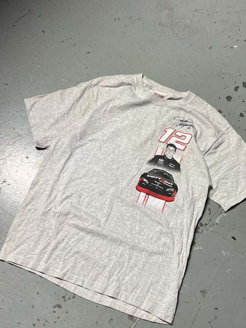 Autographed! Chase Authentic Nathan Allgaier 12 Verizon Wireless T-Shirt